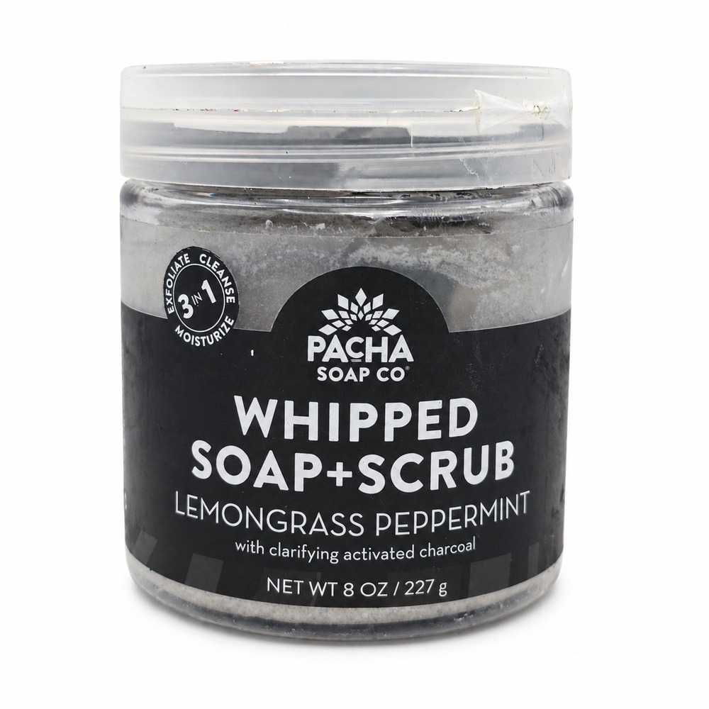 Pacha Soap Co Whipped Soap Scrub Lemongrass Peppermint 8 oz New Sealed